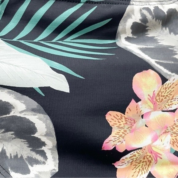 NWT Skye Alessia Hi Waist Ruched Bikini Bottom Black Kaleah Print Size Small NEW - Picture 6 of 14